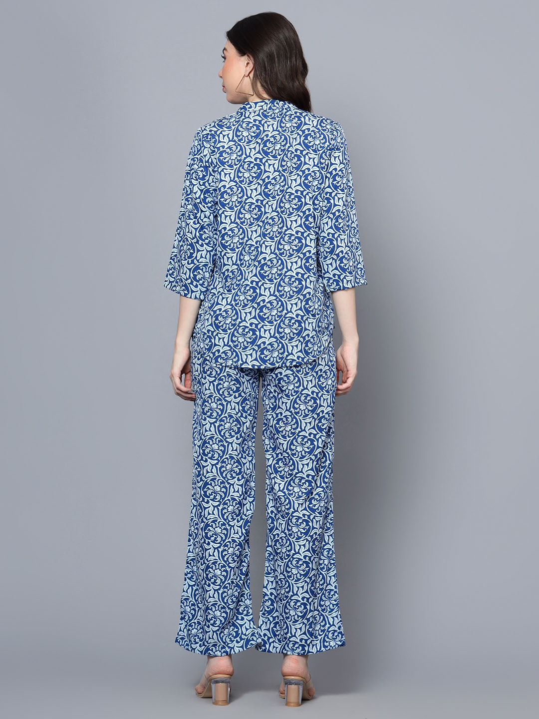 Women's Abstract Print Top with Pants Co-Ord Set